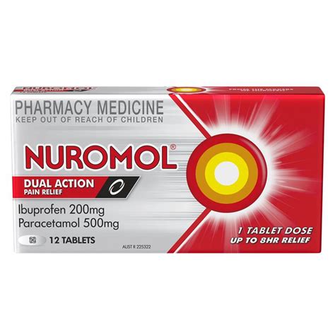 Buy Nuromol Strong Pain Relief Tablets 12 pack Ibuprofen 200mg ...