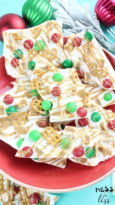 White Chocolate Pretzel Bark Recipe - Mess for Less White Chocolate Pretzels, Chocolate Candy ...