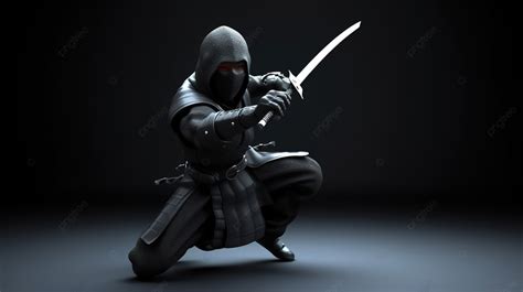 Ninja Wallpaper Hd Dengan Pedang, Ninja 3d Dengan Pedang Dalam Posisi Agresif, Foto Fotografi Hd ...