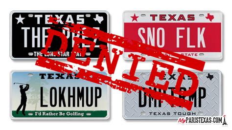 DENIED: Texas rejected 3,800 personalized license plates in 2018 ...