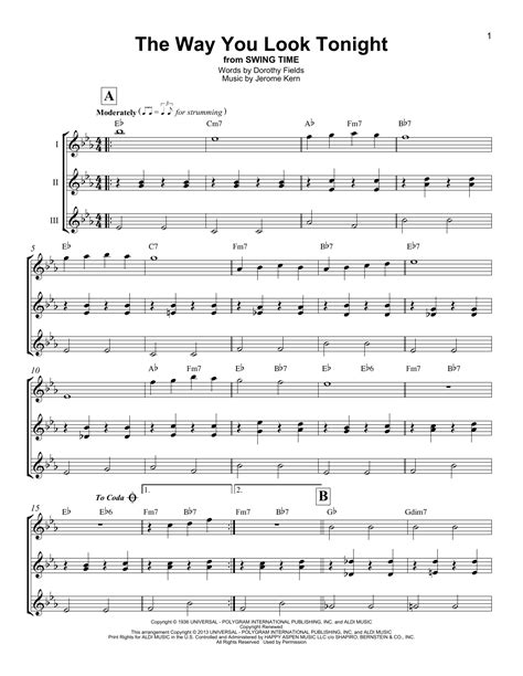 The Way You Look Tonight by Jerome Kern Sheet Music for Ukulele ...