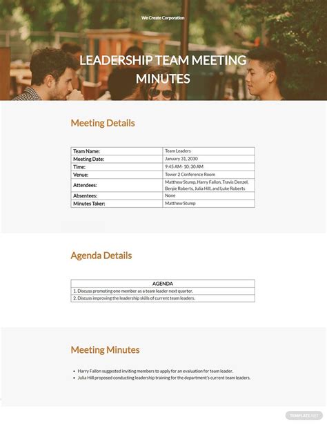 Project Team Meeting Minutes Template in Word, Google Docs, Pages - Download | Template.net