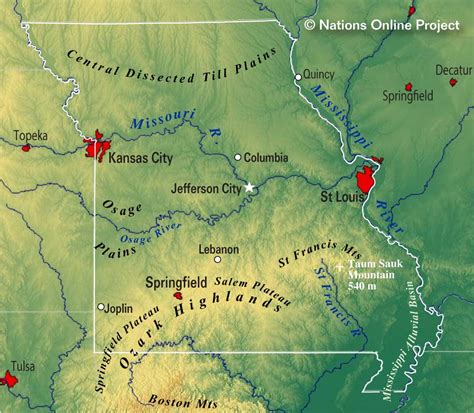 Map of the State of Missouri, USA - Nations Online Project