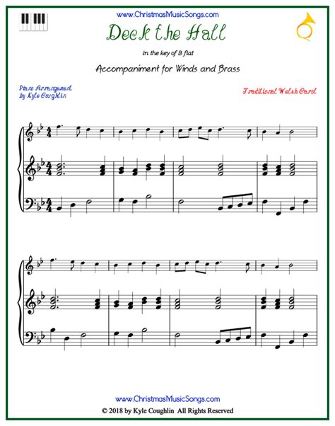 Deck the Halls Piano Accompaniment for All Instruments