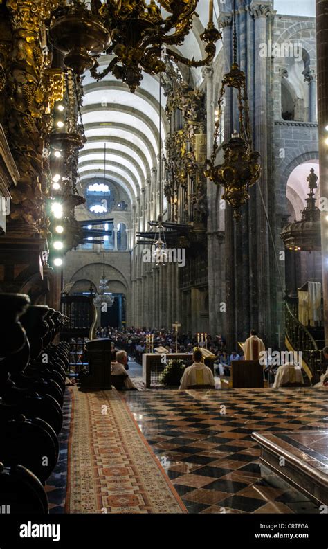 Santiago de Compostela cathedral interior North Spain Europe Stock Photo - Alamy