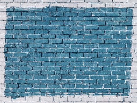 HD wallpaper: blue and white brick surface, wall, bricks, paint, texture, backgrounds ...