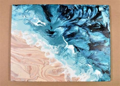 How to Paint a Beach with Acrylic Pouring - Homebody Hall