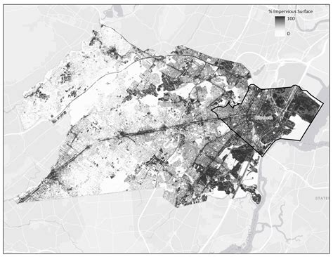 Impervious surface map of Elizabeth, NJ - Groundwork USA