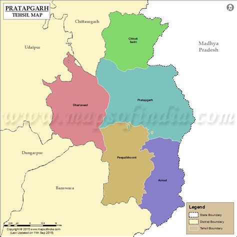 Get Tehsil Map of Pratapgarh, highlights the name and location of all ...