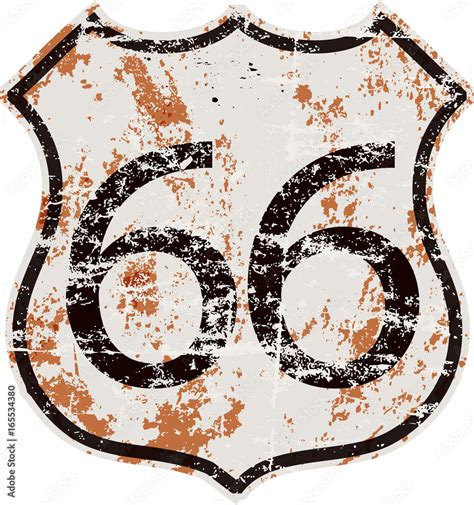 vintage route 66 road sign,retro grungy vector illustration Stock ...