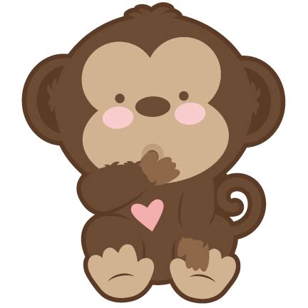 Baby Monkey SVG scrapbook cut file cute clipart files for silhouette cricut pazzles free svgs ...