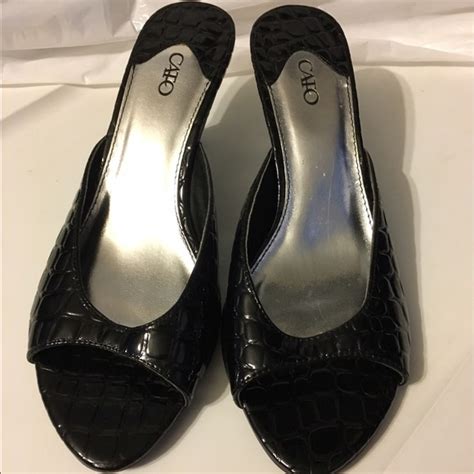 Cato - Cato Black Snake Skin Slip On Heels Shoes size 10M from Crystal's closet on Poshmark