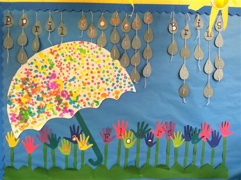 April showers bring may flowers bulletin board | Primrose ... | Preschool bulletin boards ...