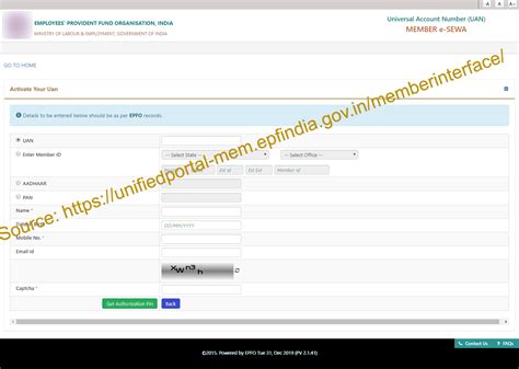 Uan Login Employee UAN Activation in unifiedportal-mem.epfindia.gov.in