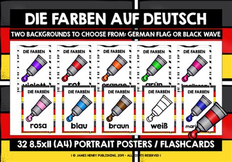 GERMAN COLOURS FLASHCARDS POSTERS | Teaching Resources