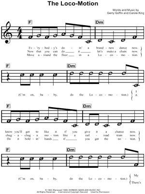 "The Loco-Motion" Sheet Music - 15 Arrangements Available Instantly - Musicnotes