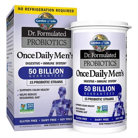 Garden of Life Dr. Formulated Probiotics for Men, Once Daily Men’s ...