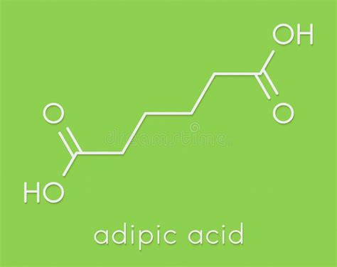 Adipic Acid, Nylon Polyamide Building Block. Skeletal Formula. Stock Photo - Image of molecular ...