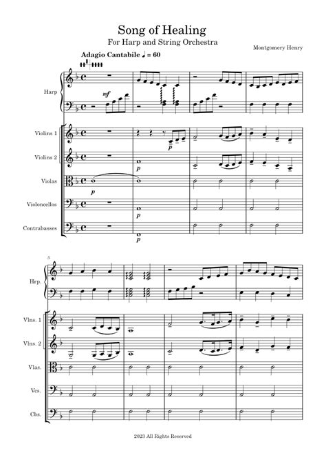 Song of Healing Sheet music for Harp, Strings group (Mixed Ensemble ...