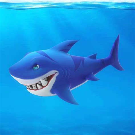 cartoon shark 02 3d model obj fbx ma mb mtl tga 2 | Character design, Cartoon, Shark