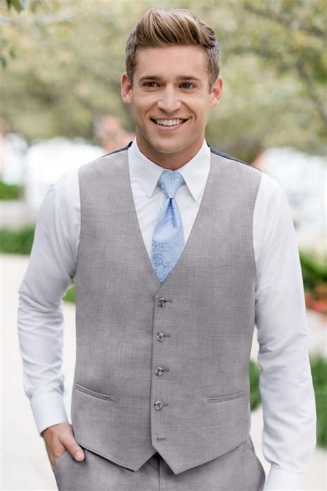 Heather Grey Clayton Vest | Jim's Formal Wear | Grey suit vest, Suit vest wedding, Light grey suits