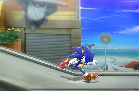 City Escape by Akusuru | Sonic the hedgehog, Sonic and shadow, Silver the hedgehog