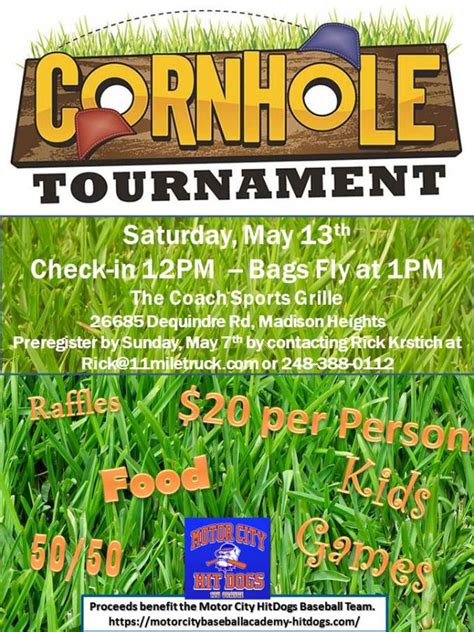 cornhole tournament flyer | Michigan Cornhole