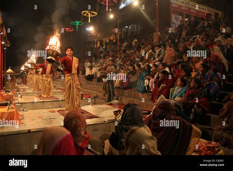 Ganga aarti, Varanasi, Benares, Uttar Pradesh, India, Asia, Ganges ...