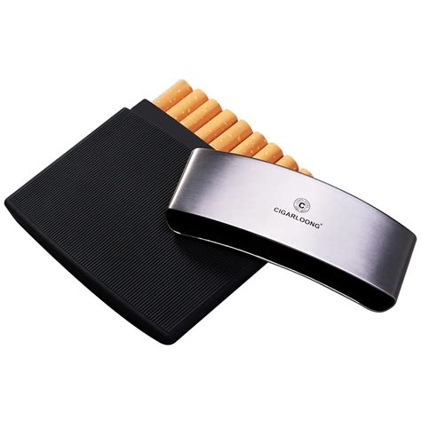 Ultra thin portable fashion trend stainless steel cigarette cover ten cigarette boxes-in Cigar ...