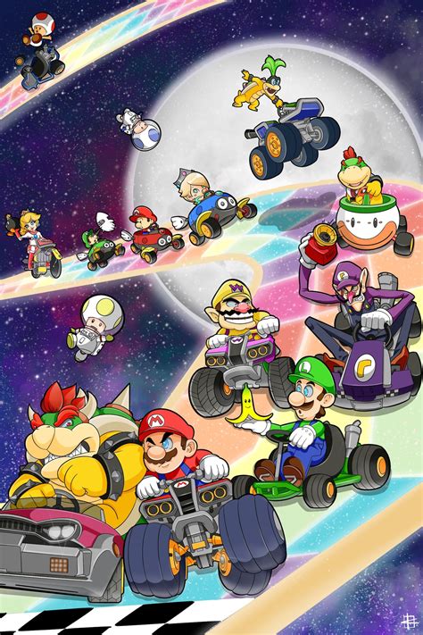 Mario Kart Rainbow Road Poster Print - Etsy UK