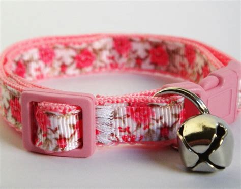 Cat Collar Kitten Collar Pink Cat Collar With Dainty Roses | Etsy