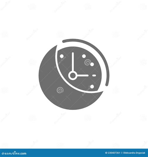 Night Time, Moon with Clock Grey Icon. Stock Vector - Illustration of ...