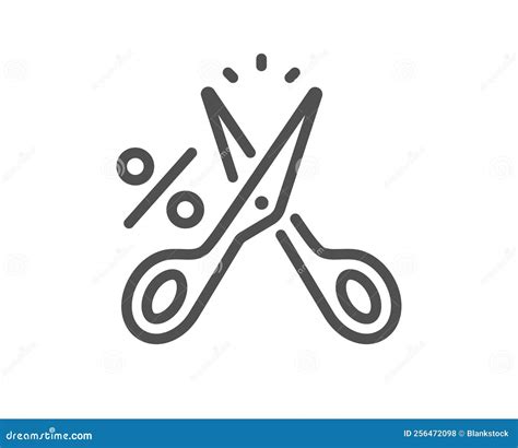 Cut Tax Line Icon. Reduction Tax Rate Sign. Vector Stock Illustration - Illustration of ...