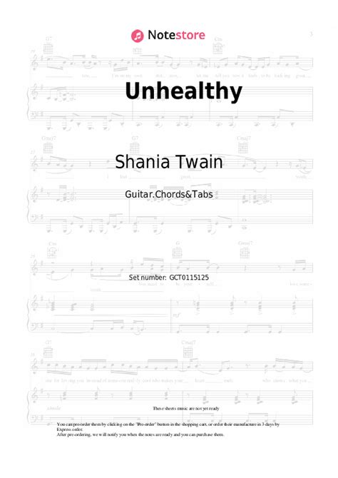 Unhealthy chords and tabs Anne-Marie, Shania Twain in Note-Store.com ...