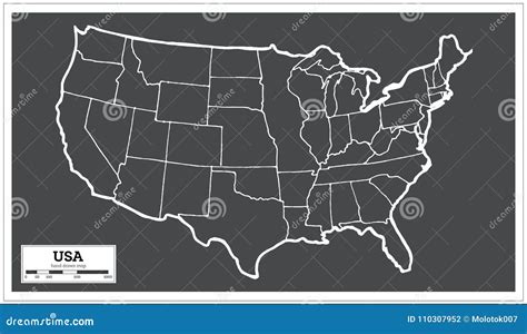 USA City Map in Retro Style. Outline Map Stock Vector - Illustration of ...