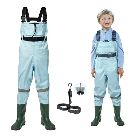 Kids Chest Waders Youth Fishing Waders for Toddler Children Waterproof Hunting Waders with Boots ...