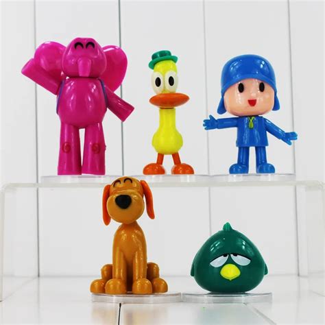 5pcs/lot Cute Cartoon Pocoyo Figure Toys Pocoyo Duck Pato Elephant Elly ...