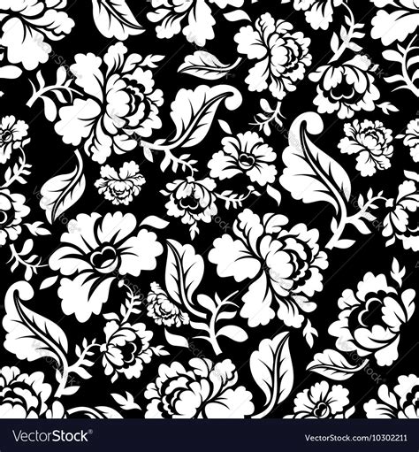 White rose seamless pattern retro floral texture Vector Image