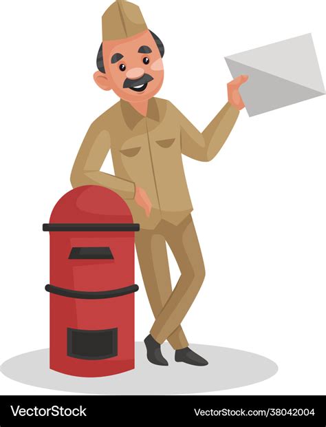 Postman cartoon character Royalty Free Vector Image