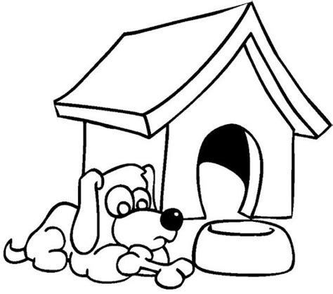 Dog House Coloring Page - Coloring Home