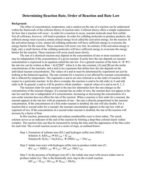 In this reaction, potassium iodate and sodium metabisulfite react to