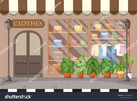 Fashion Clothes Store Background Illustration Stock Vector (Royalty ...