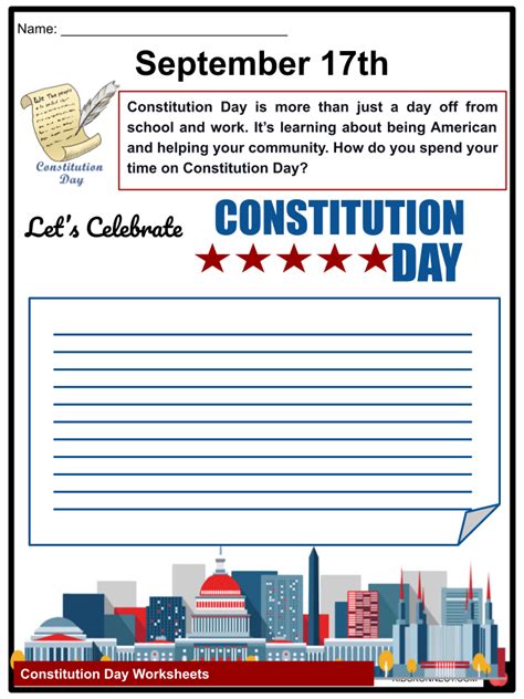 Constitution Day Worksheets | Citizenship Day, History, Facts