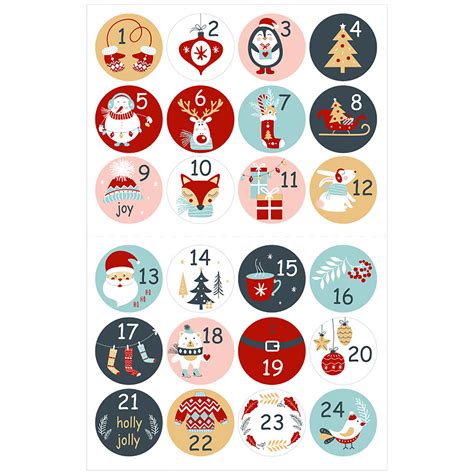 Stickers Christmas Number Stickers 24 Cooking Digital Instant Read Rare ...