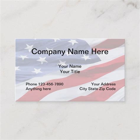 American Flag Design Business Card | Zazzle | Business card design ...