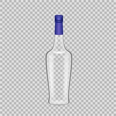 Realistic Template Empty Beautiful Glass Liquor Bottle with Cap. Stock ...