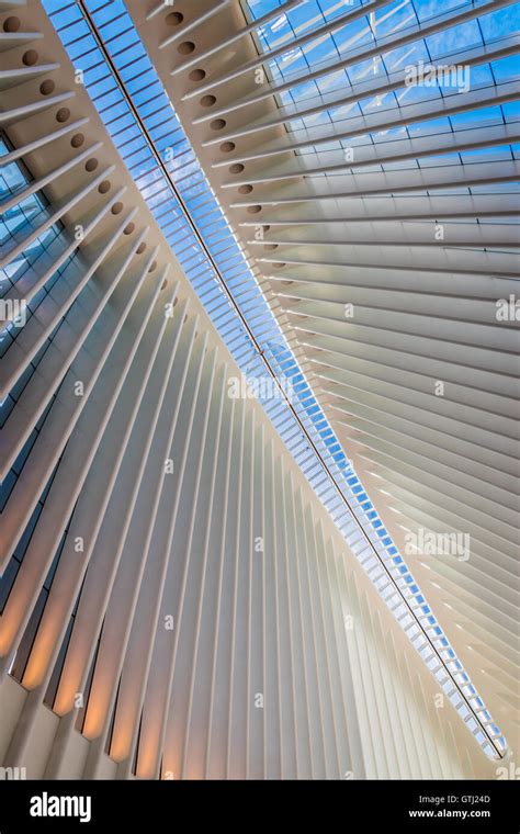 Inside the oculus memorial seen through the glass roof hi-res stock ...