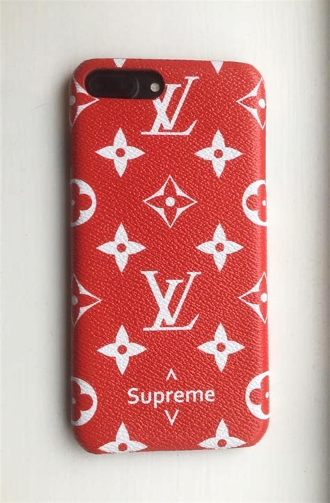 Red Louis Vuitton Supreme Phone Case | semashow.com