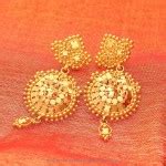 Classic Gold Earrings from Manubhai - South India Jewels