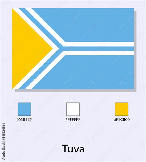 Vector Illustration of Tuva flag isolated on light blue background. Illustration Tuva flag with ...